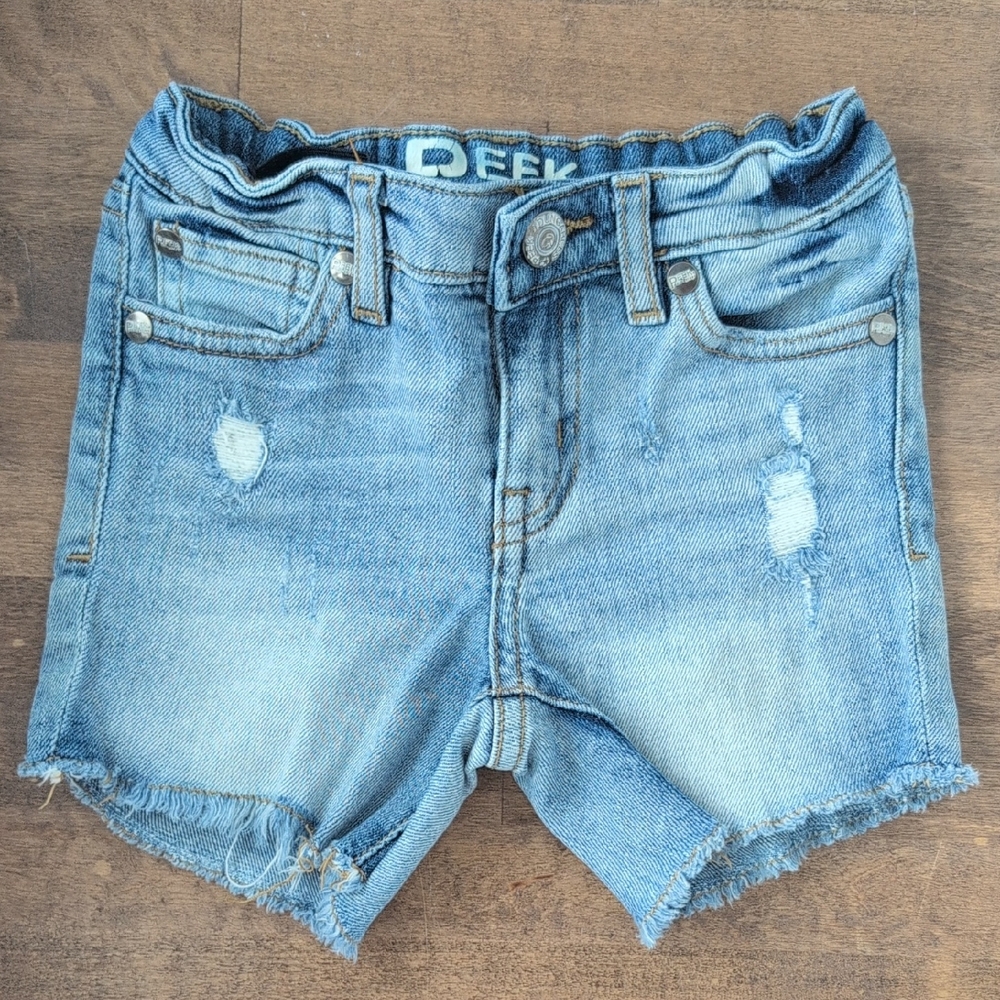 Peek denim cutoff shorts